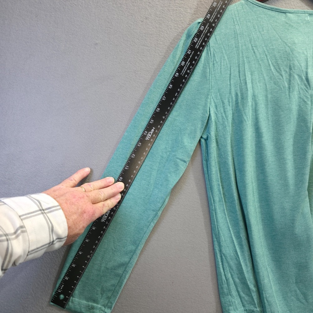 Elgogy Women's Green Square Neck Long Sleeve Blouse Size Medium NWT - Picture 9 of 9